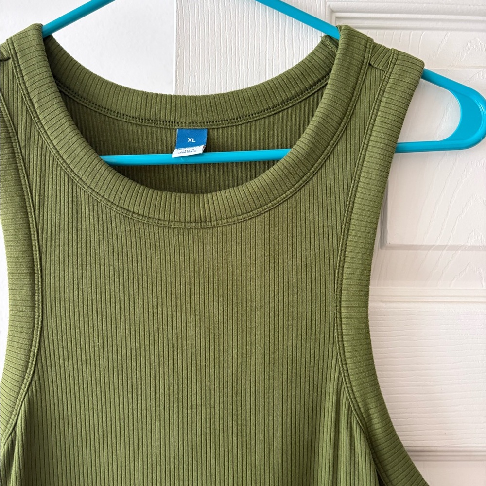 Old Navy Sleeveless High Neck Mix-Knit Midi Dress